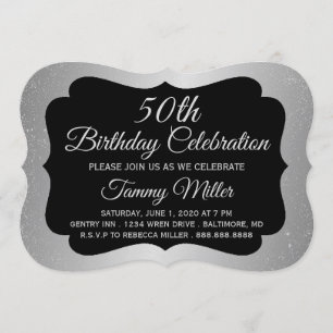 50. Silver Foil Fab Glam Geburtstagsparty Einladun Einladung