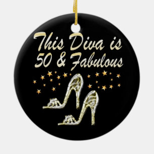 50. SILVER SPARKLE SHOE QUEEN KERAMIKORNAMENT