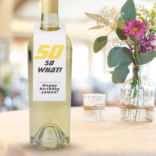 50 So, was lustig Inspiration 50. Geburtstag Flaschenanhänger