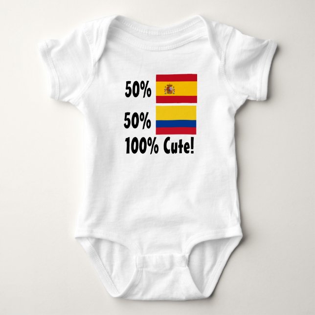 50% Spanisch 50% kolumbianisches 100% niedlich Baby Strampler (Vorderseite)