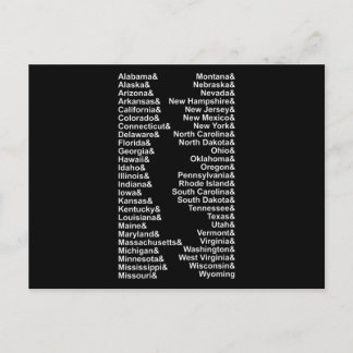 50 Staaten Ampersand Liste USA Postkarte
