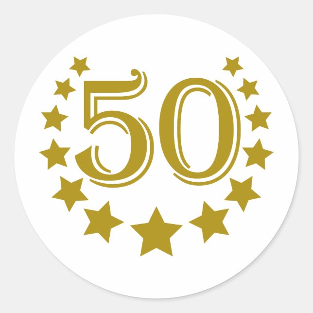 50-sterne-Birthday.png Runder Aufkleber (Vorderseite)