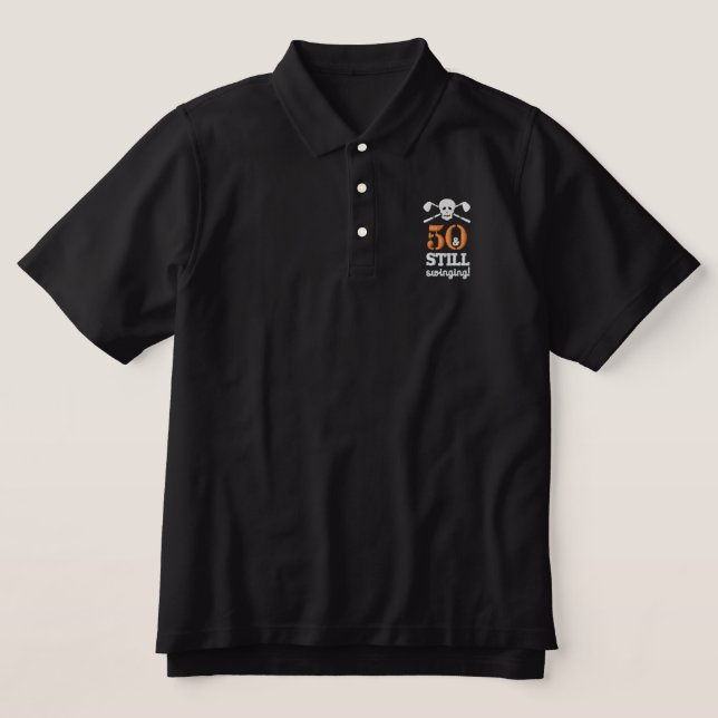50 & Still Swinging - Golf Birthday Shirt (Design Vorderseite)