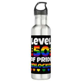 50. Stufe des unverriegelten Regenbogens LGBT 50. Edelstahlflasche
