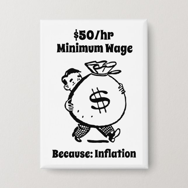 $50/Stunde Mindestlohn Button (Vorderseite)