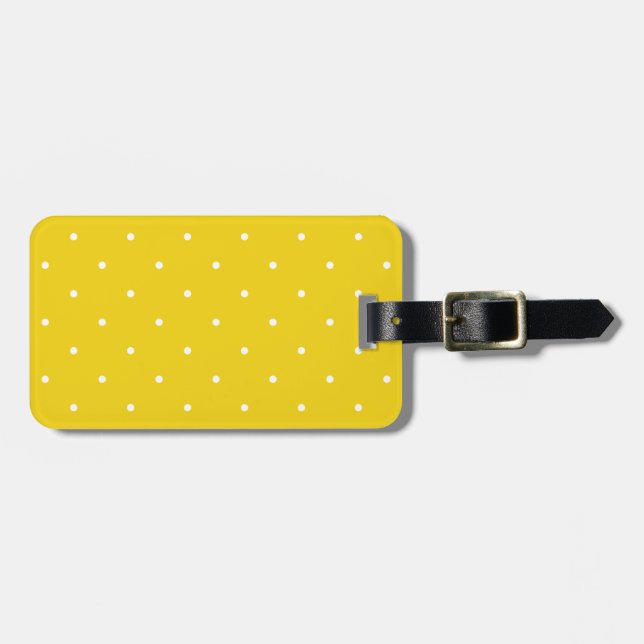 50 Style Lemon Yellow Polka Dot Gepäckanhänger (Vorderseite horizontal)