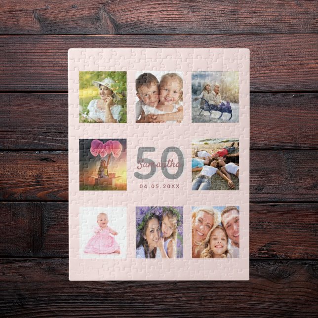 50 th birthday custom foto rose gold blush pink (Von Creator hochgeladen)