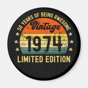 50 th birthday ohrfeigt vintage 1972 limited editi magnet