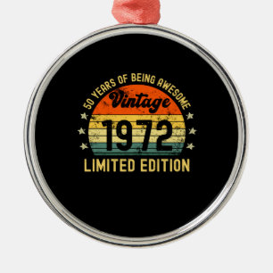 50 th birthday ohrfeigt vintage 1972 limited editi ornament aus metall