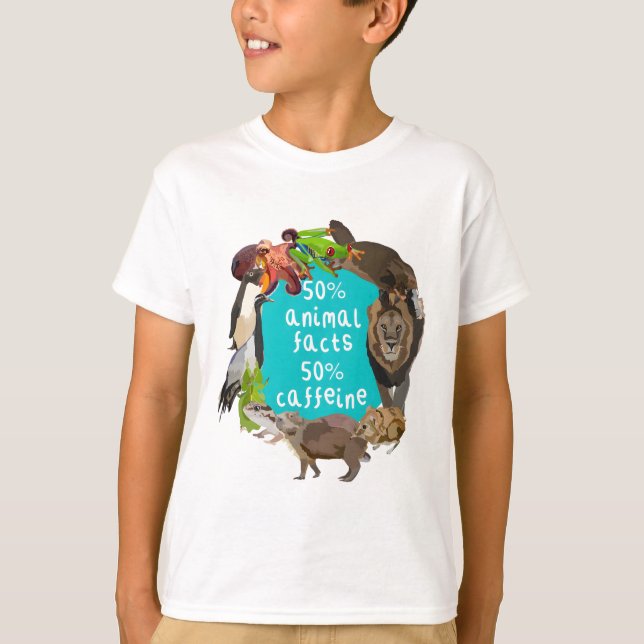 50 % Tierdaten 50 % Koffein T-Shirt (Vorderseite)