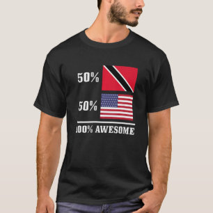 50 Trinidad & Tobago 50 US-amerikanische Flagge Pr T-Shirt