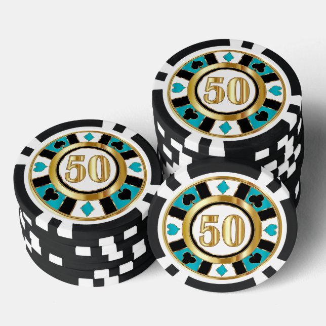 50 Turquoise Casino Chip Las Vegas  (Stapel)