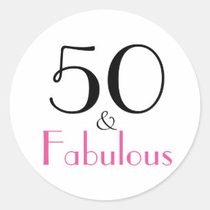50 u. fabelhafter   50. Geburtstag Runder Aufkleber
