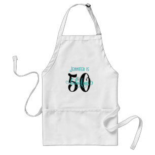 50 u. fabelhafter Schwarz-u. des Aqua-2 Schürze