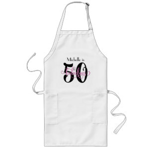 50 u. fabelhafter schwarzer u. rosa lange schürze