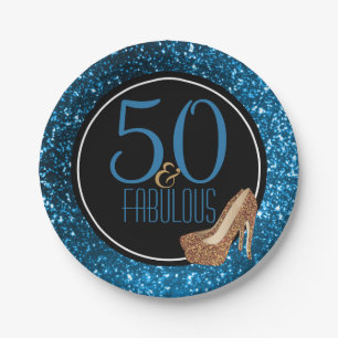 50 u. fabelhaftes schwarzes blaues Gold50. Pappteller