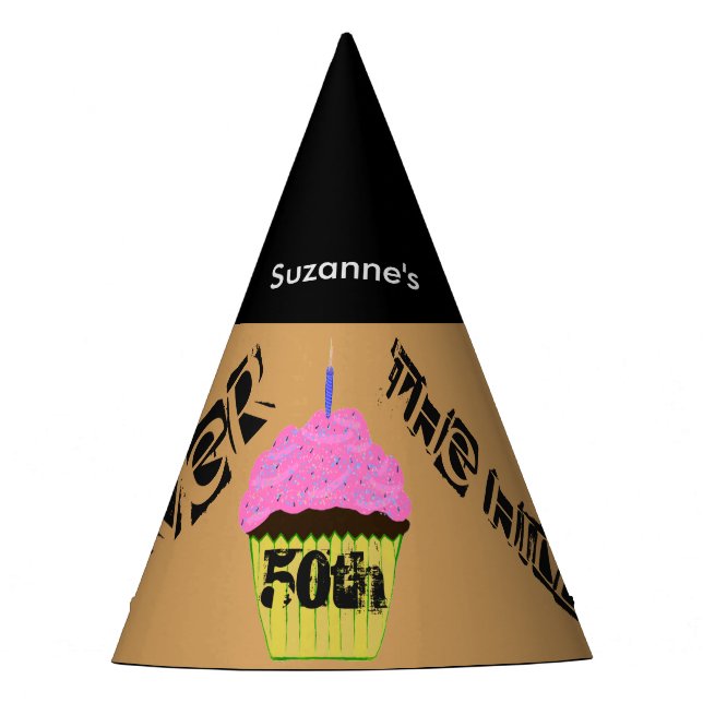 50. Über den Hügel-personalisierten Partyhütchen (Vorderseite)