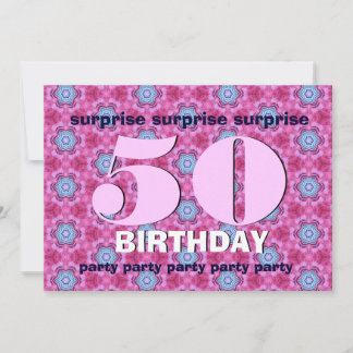 50. Überraschung Geburtstag Pink und Blue V24 Einladung