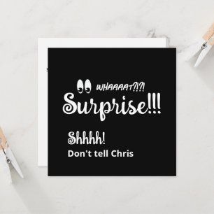 50. Überraschung Geburtstagsparty Spaß Schwarz-wei Einladung