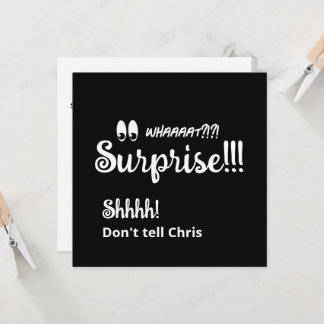 50. Überraschung Geburtstagsparty Spaß Schwarz-wei Einladung