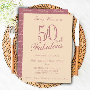50 und Fabelhaft Elegant Script Geburtstag Einladung