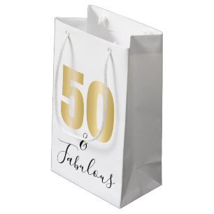 50 und fabelhaft in Gold und Schwarz Kleine Geschenktüte