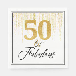 50 und fabelhaft mit Gold Serviette