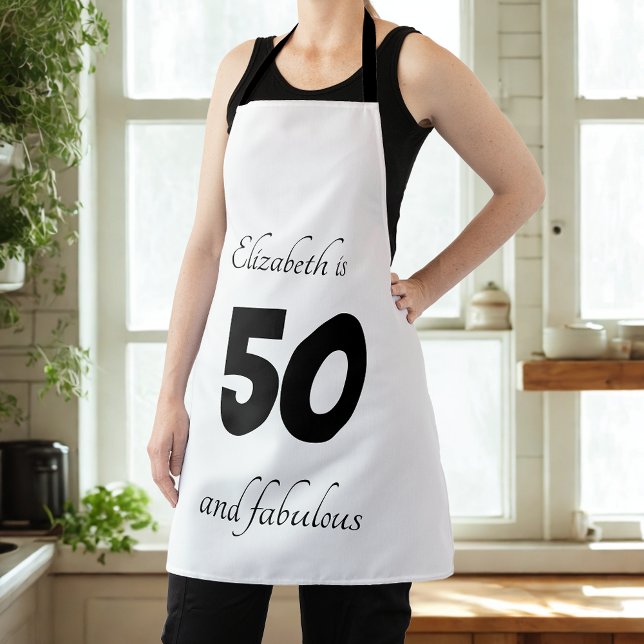 50 und fabelhaft Moderne Schwarz und Weiß Schürze (Von Creator hochgeladen)