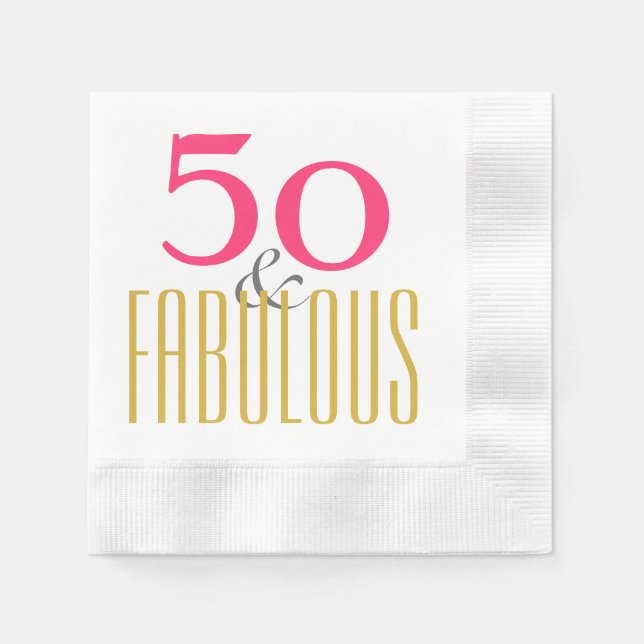 50 und fabelhaft oder auf das eigene Alter zugesch Serviette (Vorderseite)