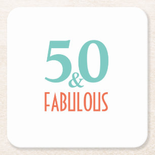 50 und fabelhaft rechteckiger pappuntersetzer