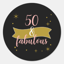 50 und Fabelhaft Schwarz Gold Rosa Design