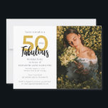 50 und fabelhafte 50. Foto Geburtstagsparty Einladung<br><div class="desc">Feiern Sie mit unserer exklusiven 50. Geburtstagsfeier einen bemerkenswerten Meilenstein. Diese Karte zeigt das elegante Foto des Geburtstagsmädchens, das ein halbes Jahrhundert lang mit Stil und Eleganz geehrt wurde. Ob Sie eine intime Ansammlung planen oder ein großes Soirée, unsere 50. Geburtstagsfeier wird Ihnen dabei helfen, den perfekten Ton für diesen...</div>
