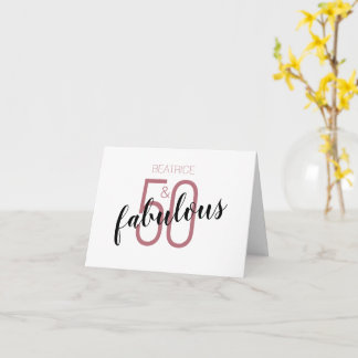 50 und fabelhafte 50. Geburtstag Custom Rose Gold  Karte