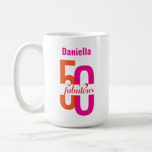 50. und fabelhafte 50. Geburtstagsfarbe Kaffeetasse