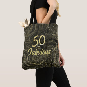 50 und fabelhafte 50. Geburtstagsparty Black and G Tasche