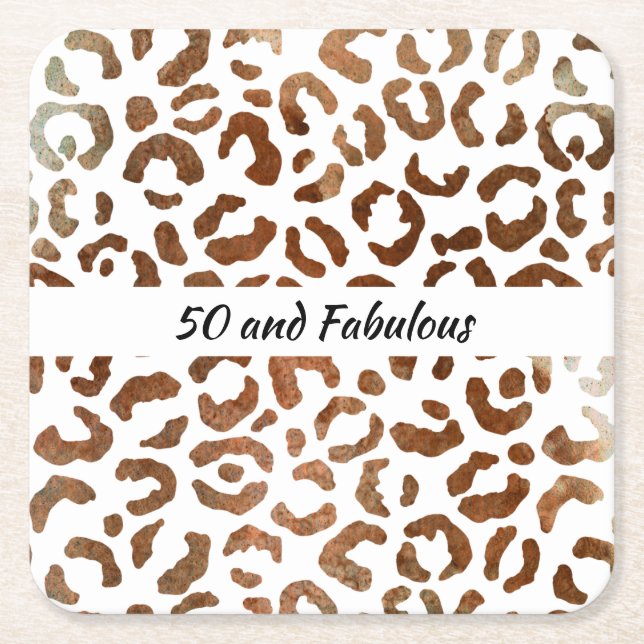 50 und fabelhafte Big Cat Print Abstrakt Rechteckiger Pappuntersetzer (Vorderseite)