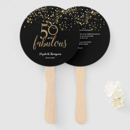 50 und fabelhafte Birthday Black Gold Konfetti Fächer