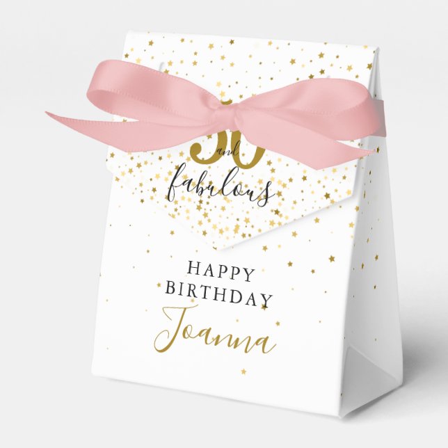 50 und fabelhafte Birthday Gold und Black Elegant Geschenkschachtel (Vorderseite)