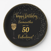 50 und fabelhafte Black and Gold Geburtstag