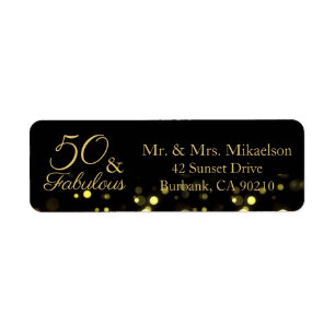 50 und fabelhafte Black and Gold Geburtstagsadress