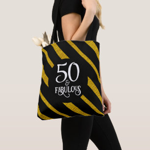 50 und fabelhafte Black and Gold Tote Bag Tasche