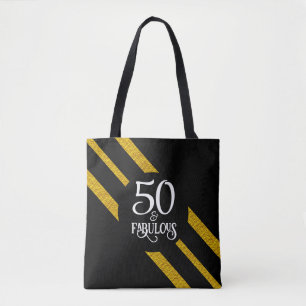 50 und fabelhafte Black and Gold Tote Bag Tasche