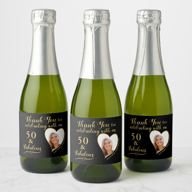 50 und fabelhafte Black Birthday Party Favors Mini (Flaschen)