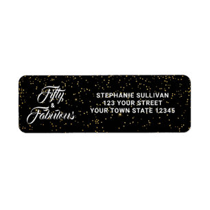50 und fabelhafte Black Gold Glitzer-Adresse