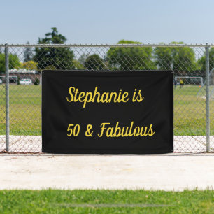 50 und fabelhafte Black Gold Golden Birthday  Banner