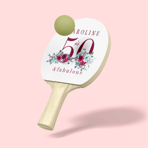 50 und fabelhafte burgundische Blumengeschenke Tischtennis Schläger