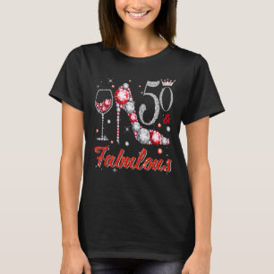 50 und fabelhafte Diamant High Heels Happy 50th Bi T-Shirt