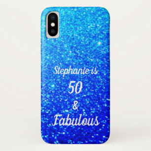 50 und fabelhafte Geburtstag Deep Blue Ombre Glitt Case-Mate iPhone Hülle