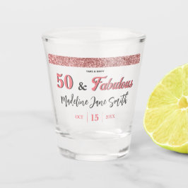 50 und fabelhafte Geburtstag Elegante Rose Rosa Gl Schnapsglas