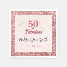 50 und fabelhafte Geburtstag Elegante Rose Rosa Gl